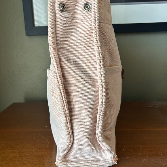 Hermès Toile Canvas Herline Tote MM in Peach - Picture 7 of 12